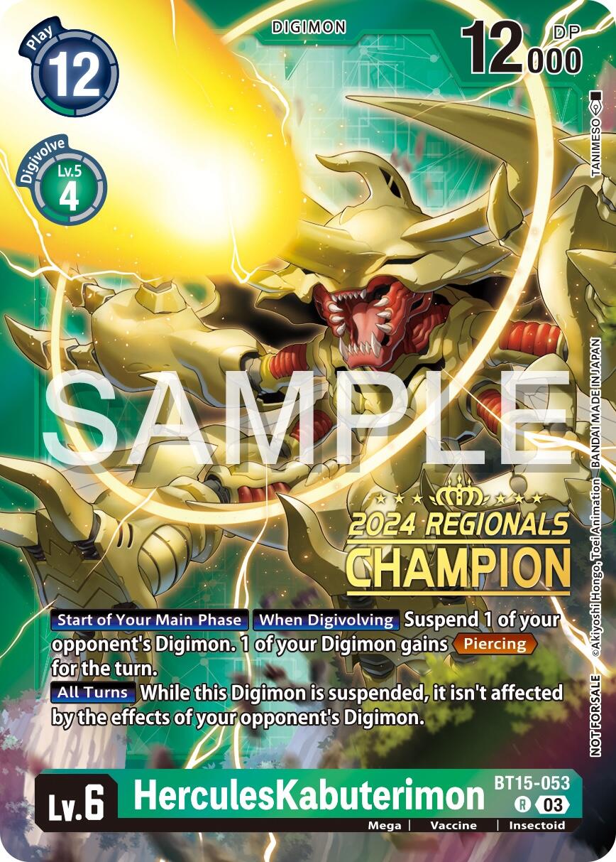 HerculesKabuterimon [BT15-053] (2024 Regionals Champion) [Exceed Apocalypse] | Card Merchant Takapuna