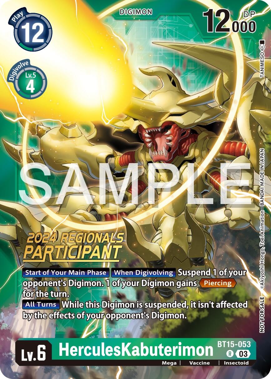 HerculesKabuterimon [BT15-053] (2024 Regionals Participant) [Exceed Apocalypse] | Card Merchant Takapuna