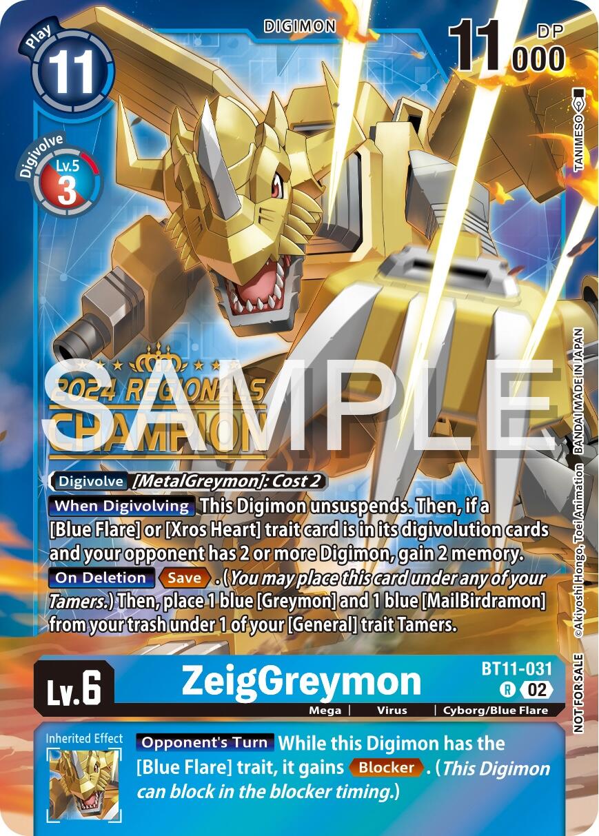 ZeigGreymon [BT11-031] (2024 Regionals Champion) [Dimensional Phase] | Card Merchant Takapuna