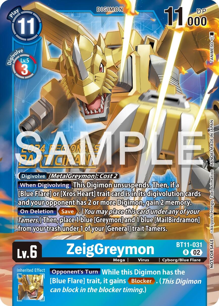 ZeigGreymon [BT11-031] (2024 Regionals Participant) [Dimensional Phase] | Card Merchant Takapuna