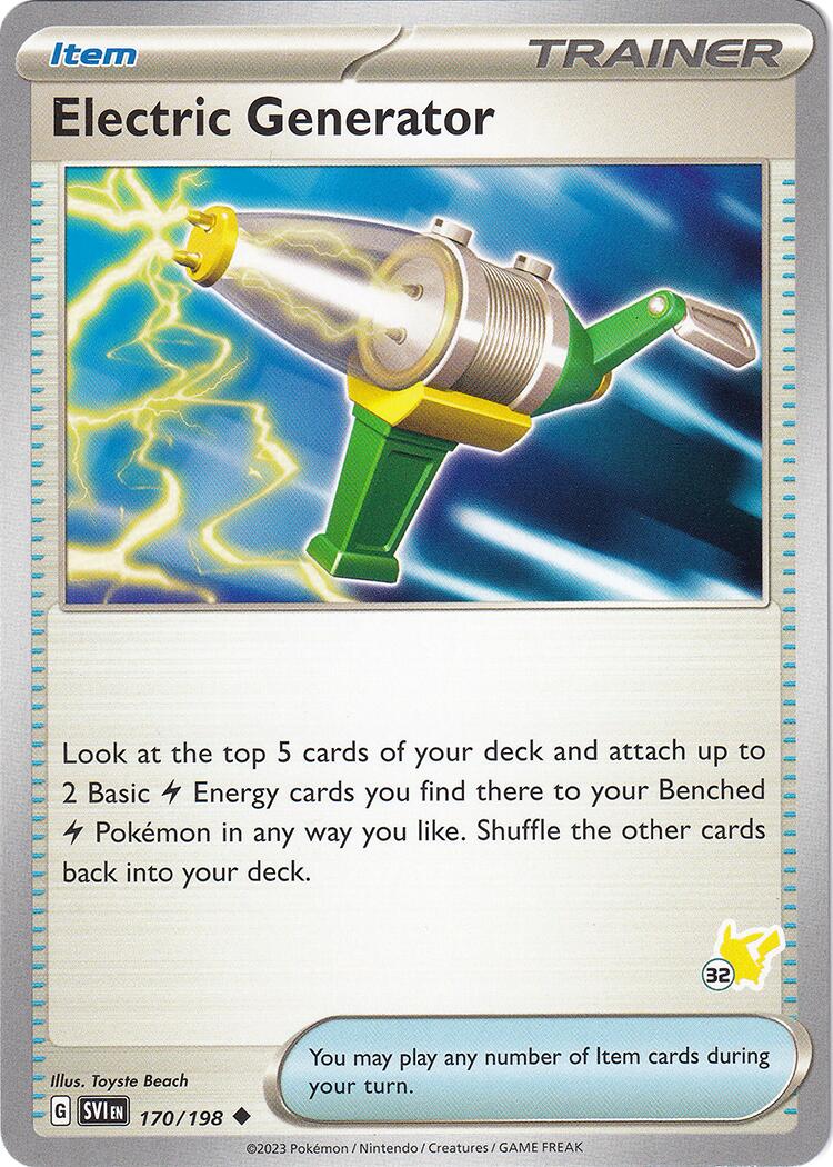 Electric Generator (170/198) (Pikachu Stamp #32) [Battle Academy 2024] | Card Merchant Takapuna