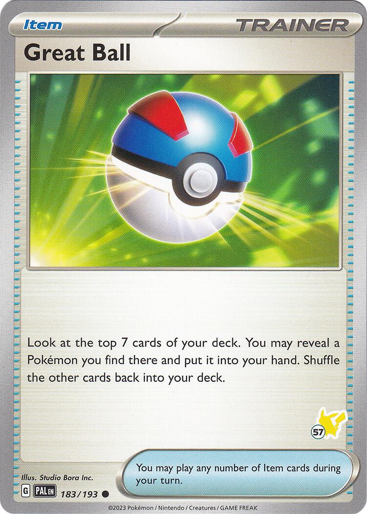 Great Ball (183/193) (Pikachu Stamp #57) [Battle Academy 2024] | Card Merchant Takapuna