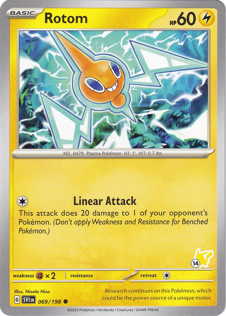 Rotom (069/198) (Pikachu Stamp #14) [Battle Academy 2024] | Card Merchant Takapuna