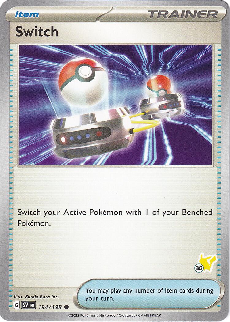 Switch (194/198) (Pikachu Stamp #36) [Battle Academy 2024] | Card Merchant Takapuna