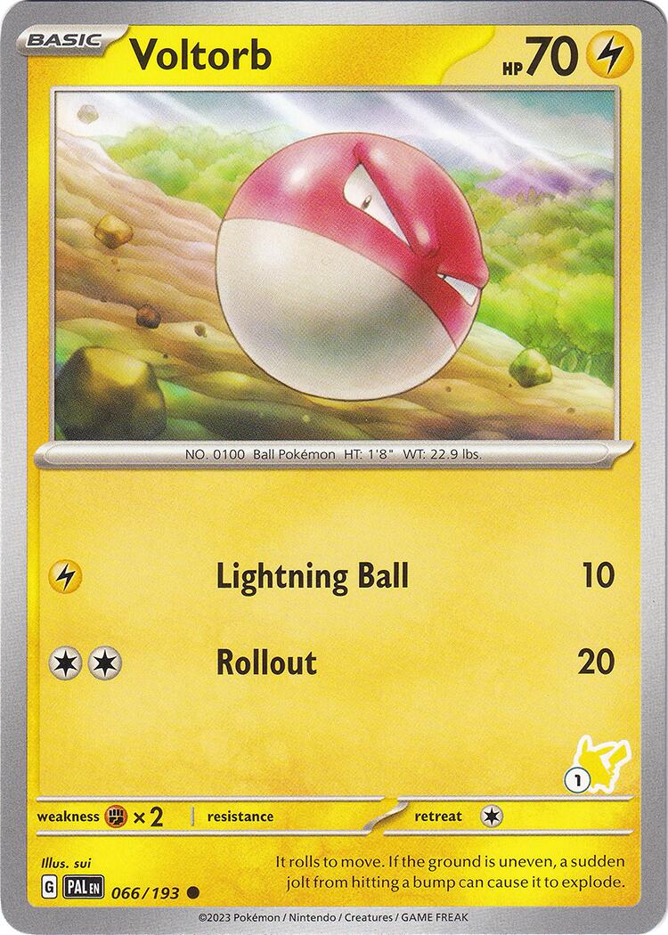 Voltorb (066/193) (Pikachu Stamp #1) [Battle Academy 2024] | Card Merchant Takapuna