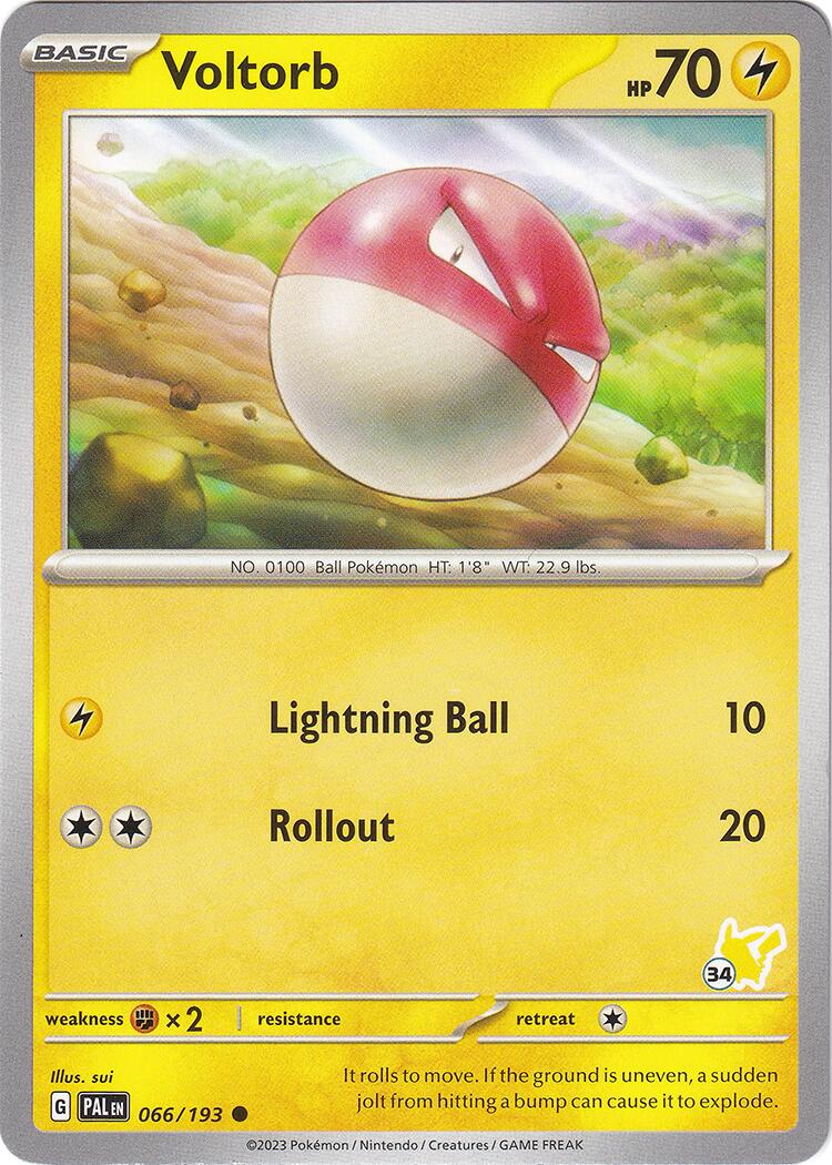 Voltorb (066/193) (Pikachu Stamp #34) [Battle Academy 2024] | Card Merchant Takapuna