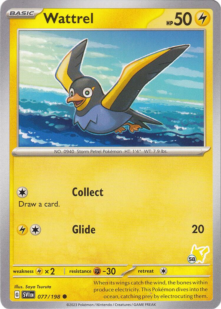 Wattrel (077/193) (Pikachu Stamp #58) [Battle Academy 2024] | Card Merchant Takapuna