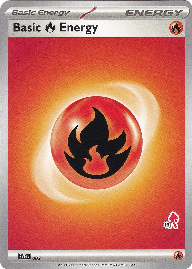 Basic Fire Energy (002) (Armarouge Stamp #16) [Battle Academy 2024] | Card Merchant Takapuna