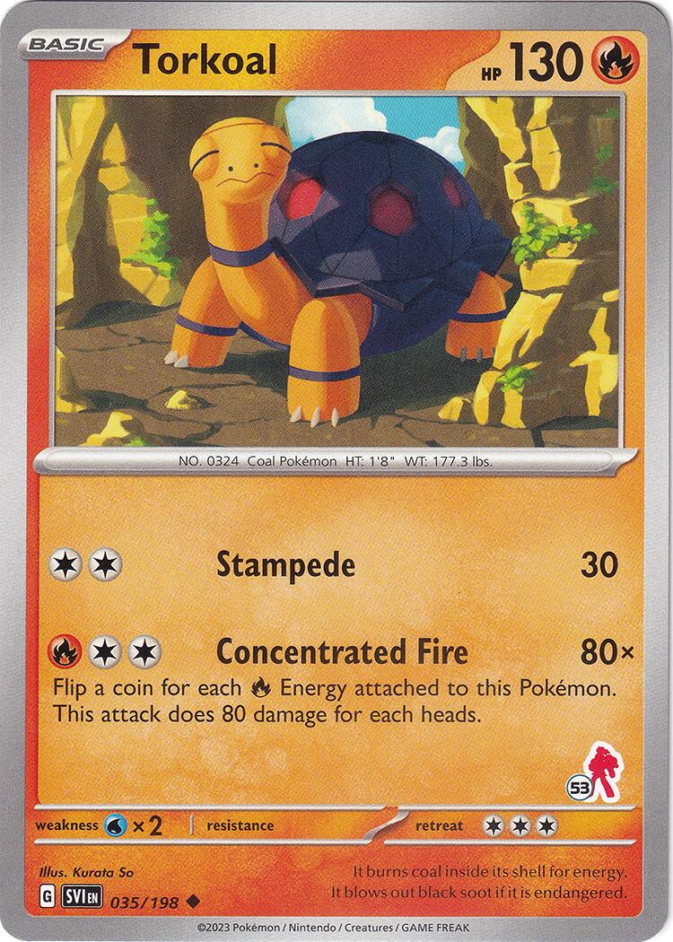 Torkoal (035/198) (Armarouge Stamp #53) [Battle Academy 2024] | Card Merchant Takapuna