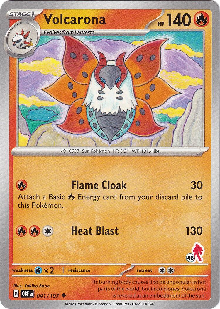 Volcarona (041/197) (Armarouge Stamp #46) [Battle Academy 2024] | Card Merchant Takapuna