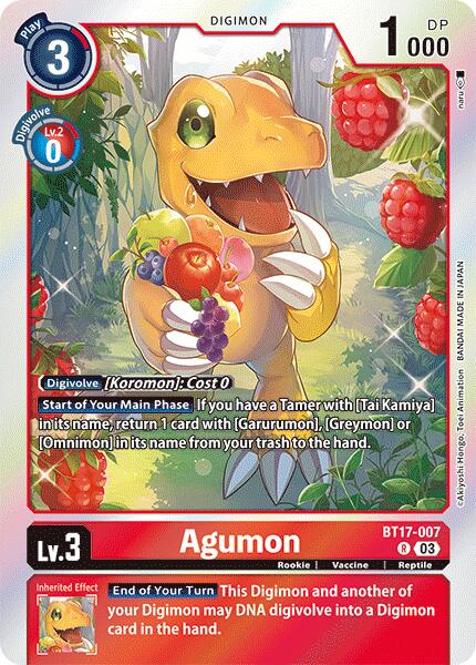 Agumon [BT17-007] [Secret Crisis] | Card Merchant Takapuna