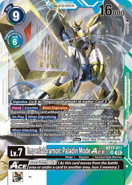 Imperialdramon: Paladin Mode ACE [BT17-077] [Secret Crisis] | Card Merchant Takapuna