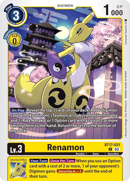 Renamon [BT17-031] [Secret Crisis] | Card Merchant Takapuna