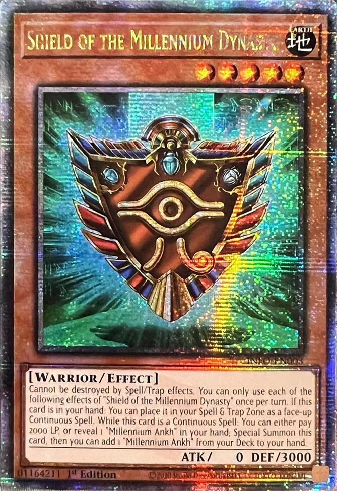 Shield of the Millennium Dynasty (Quarter Century Secret Rare) [INFO-EN003] Quarter Century Secret Rare | Card Merchant Takapuna