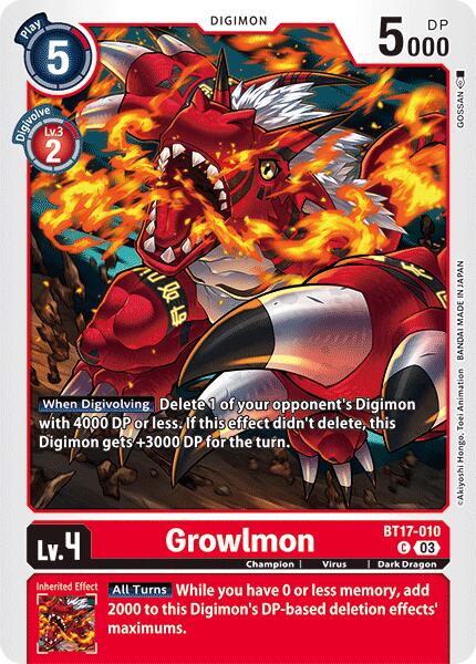 Growlmon [BT17-010] [Secret Crisis] | Card Merchant Takapuna