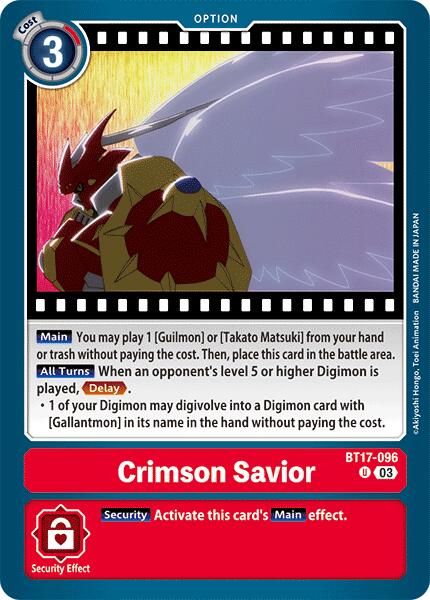 Crimson Savior [BT17-096] [Secret Crisis] | Card Merchant Takapuna