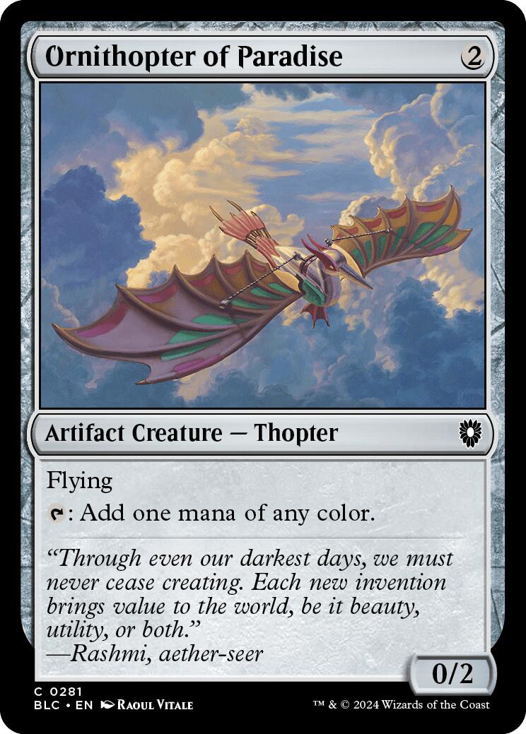 Ornithopter of Paradise [Bloomburrow Commander] | Card Merchant Takapuna