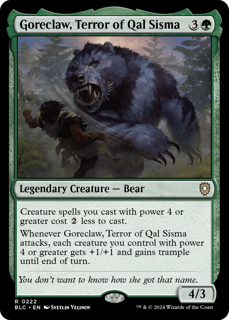 Goreclaw, Terror of Qal Sisma [Bloomburrow Commander] | Card Merchant Takapuna