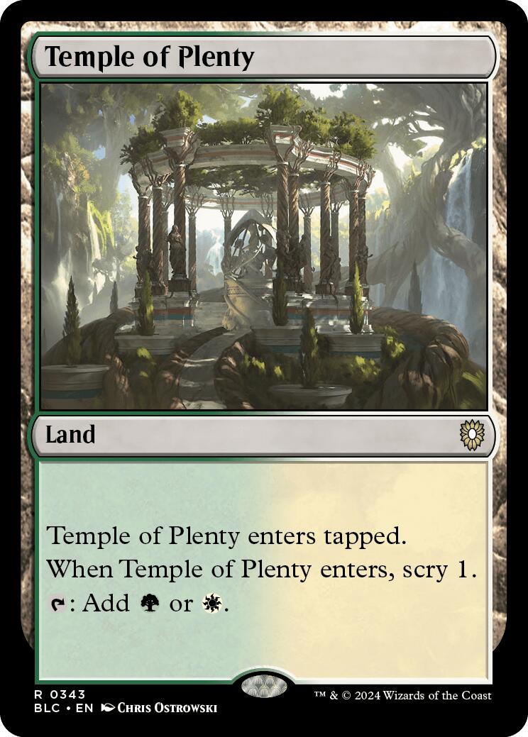 Temple of Plenty [Bloomburrow Commander] | Card Merchant Takapuna