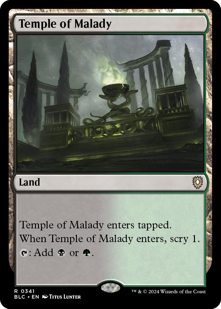 Temple of Malady [Bloomburrow Commander] | Card Merchant Takapuna