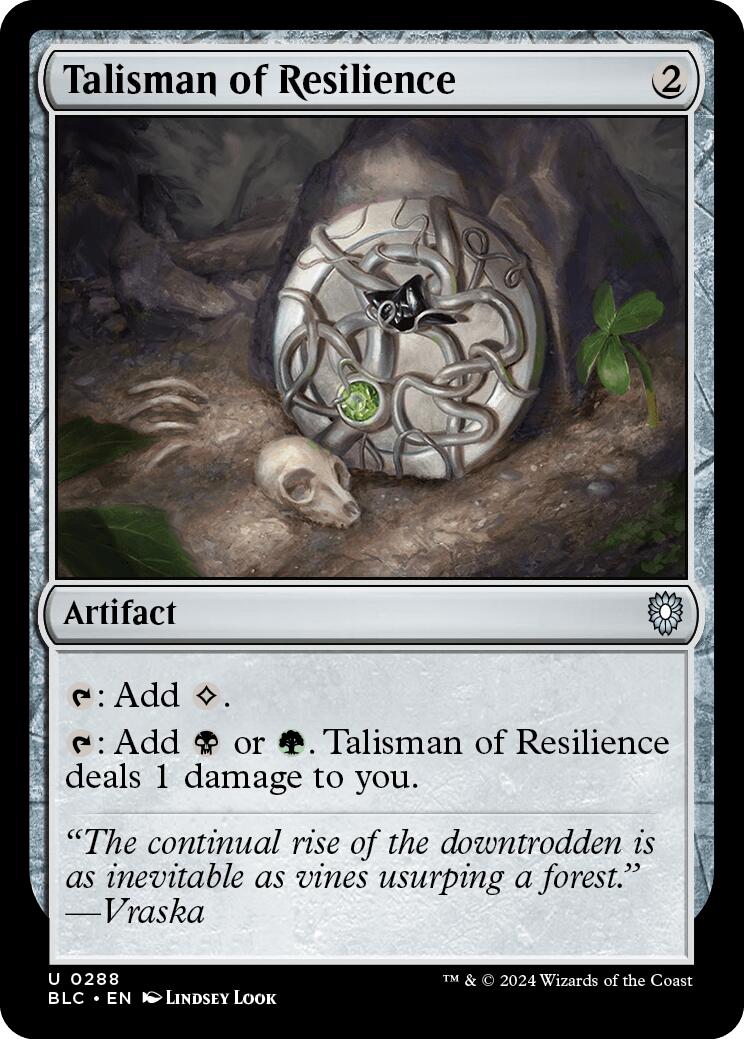 Talisman of Resilience [Bloomburrow Commander] | Card Merchant Takapuna