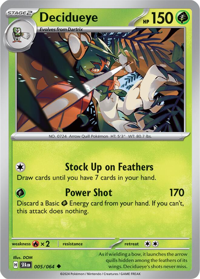 Decidueye (005/064) [Scarlet & Violet: Shrouded Fable] | Card Merchant Takapuna