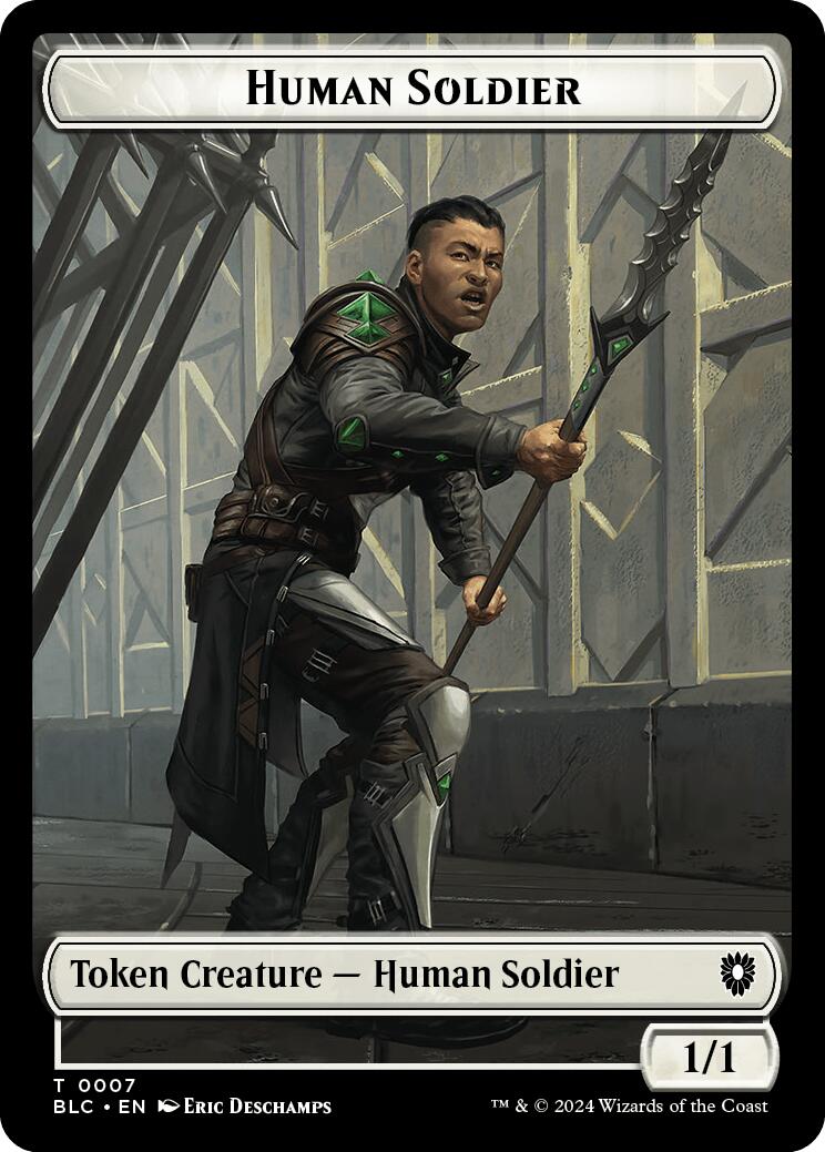 Human Soldier // Wolf (035) Double-Sided Token [Bloomburrow Commander Tokens] | Card Merchant Takapuna