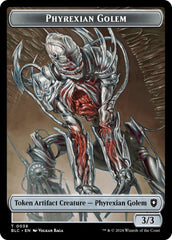 Phyrexian Golem // Faerie Double-Sided Token [Bloomburrow Commander Tokens] | Card Merchant Takapuna