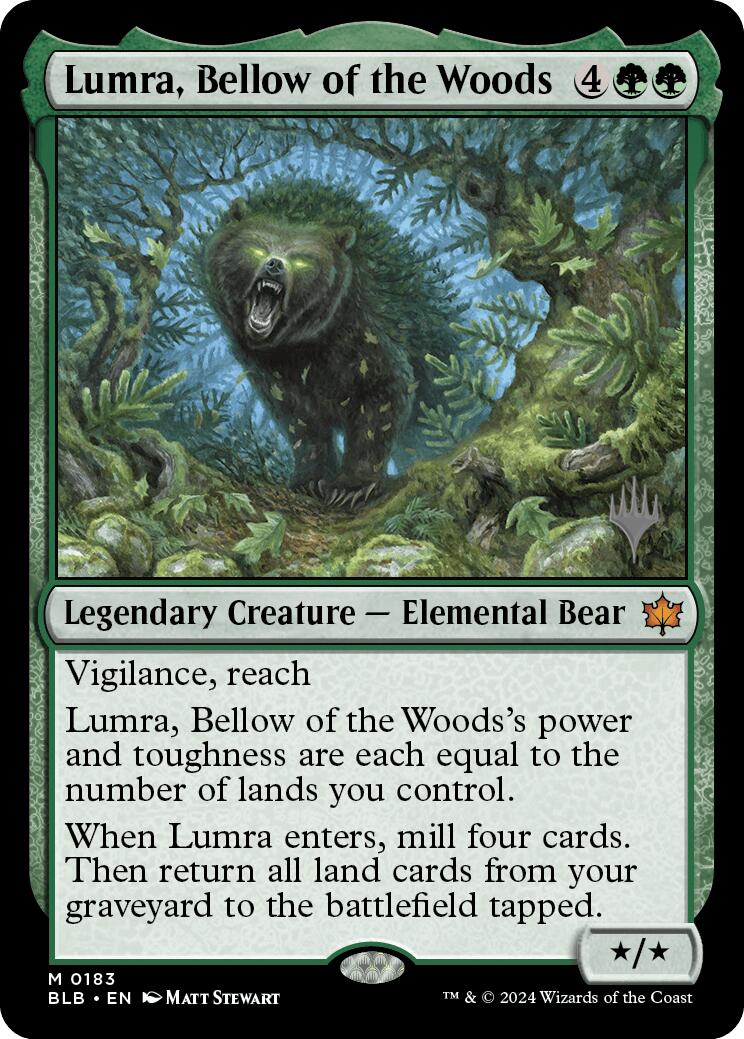 Lumra, Bellow of the Woods (Promo Pack) [Bloomburrow Promos] | Card Merchant Takapuna