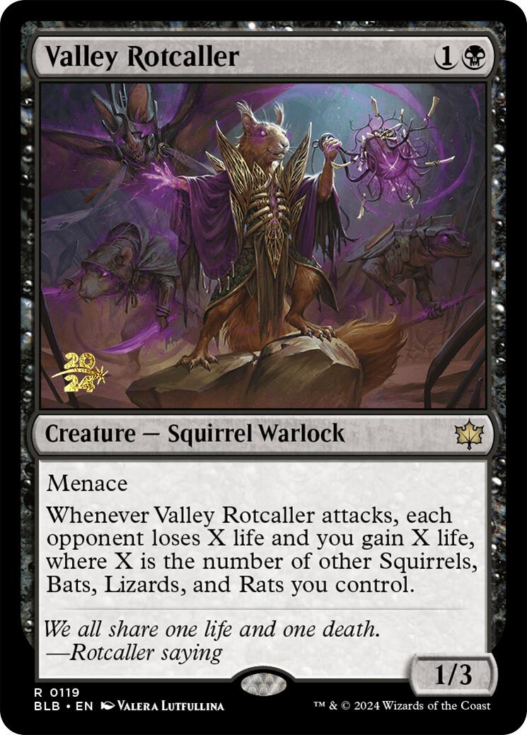 Valley Rotcaller [Bloomburrow Prerelease Promos] | Card Merchant Takapuna