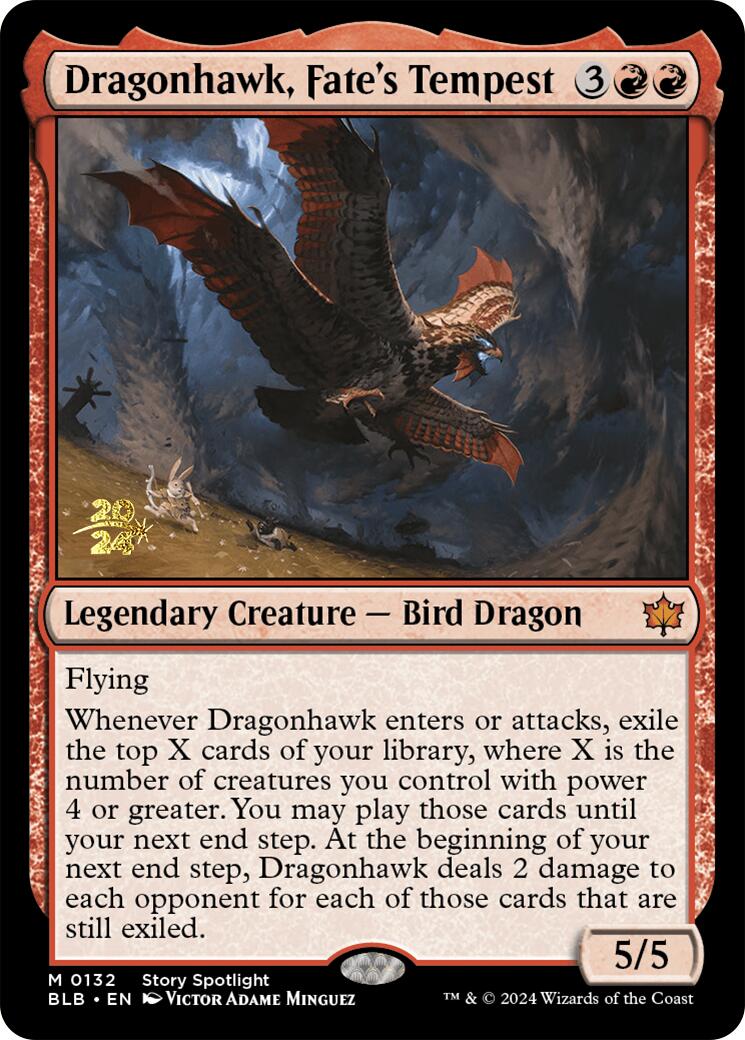 Dragonhawk, Fate's Tempest [Bloomburrow Prerelease Promos] | Card Merchant Takapuna