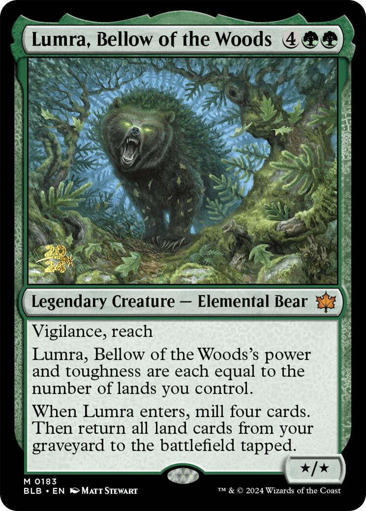 Lumra, Bellow of the Woods [Bloomburrow Prerelease Promos] | Card Merchant Takapuna