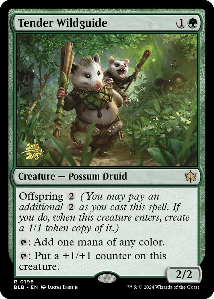 Tender Wildguide [Bloomburrow Prerelease Promos] | Card Merchant Takapuna