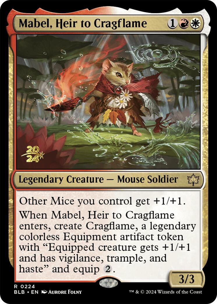 Mabel, Heir to Cragflame [Bloomburrow Prerelease Promos] | Card Merchant Takapuna