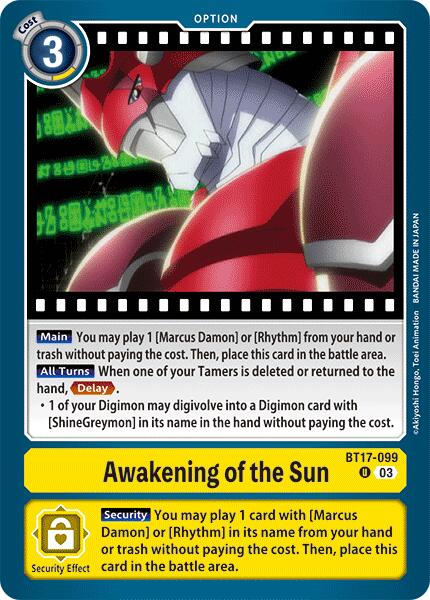 Awakening of the Sun [BT17-099] [Secret Crisis] | Card Merchant Takapuna