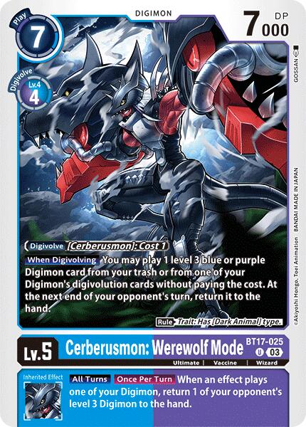 Cerberusmon: Werewolf Mode [BT17-025] [Secret Crisis] | Card Merchant Takapuna