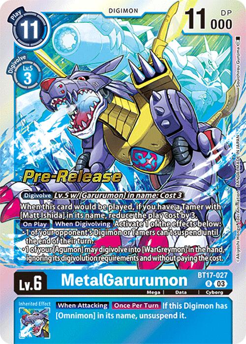 MetalGarurumon [BT17-027] [Secret Crisis Pre-Release Cards] | Card Merchant Takapuna