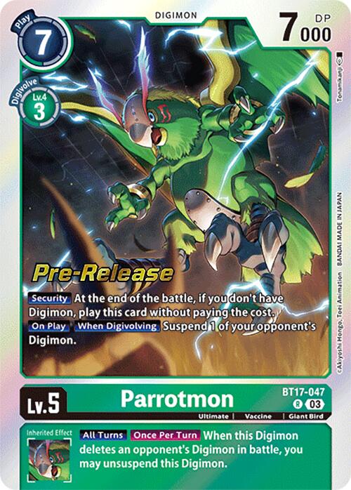 Parrotmon [BT17-047] [Secret Crisis Pre-Release Cards] | Card Merchant Takapuna