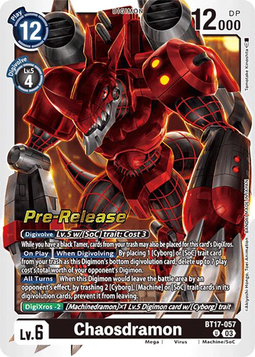 Chaosdramon [BT17-057] [Secret Crisis Pre-Release Cards] | Card Merchant Takapuna