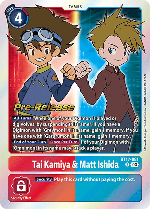 Tai Kamiya & Matt Ishida [BT17-081] [Secret Crisis Pre-Release Cards] | Card Merchant Takapuna