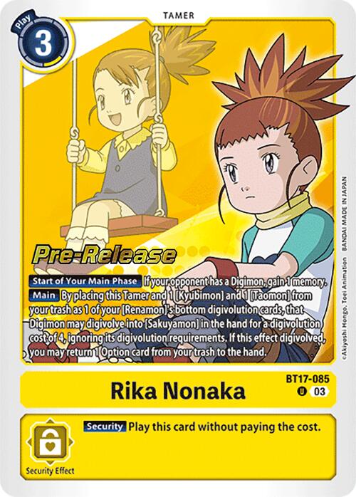 Rika Nonaka [BT17-085] [Secret Crisis Pre-Release Cards] | Card Merchant Takapuna