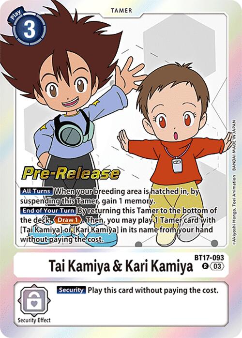 Tai Kamiya & Kari Kamiya [BT17-093] [Secret Crisis Pre-Release Cards] | Card Merchant Takapuna