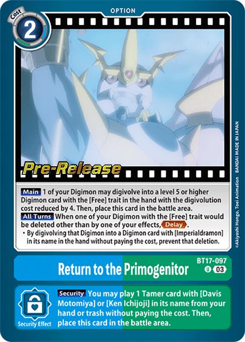 Return to the Primogenitor [BT17-097] [Secret Crisis Pre-Release Cards] | Card Merchant Takapuna