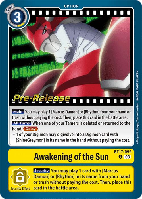 Awakening of the Sun [BT17-099] [Secret Crisis Pre-Release Cards] | Card Merchant Takapuna