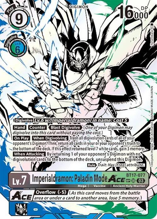 Imperialdramon: Paladin Mode ACE [BT17-077] (Textured) [Secret Crisis] | Card Merchant Takapuna