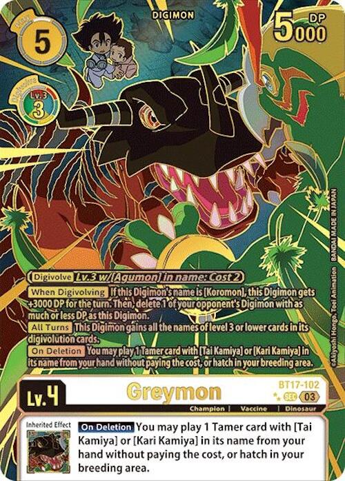 Greymon [BT17-102] (Left) (Textured) [Secret Crisis] | Card Merchant Takapuna