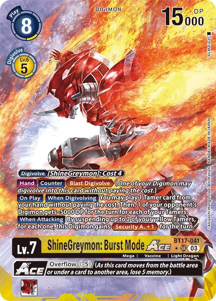 ShineGreymon: Burst Mode ACE [BT17-041] (Alternate Art) [Secret Crisis] | Card Merchant Takapuna