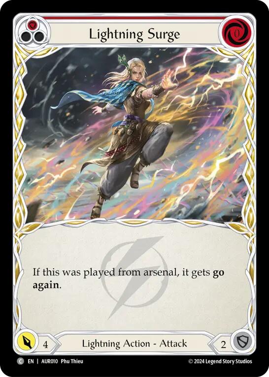 Lightning Surge (Red) [AUR010] (1st Strike) | Card Merchant Takapuna