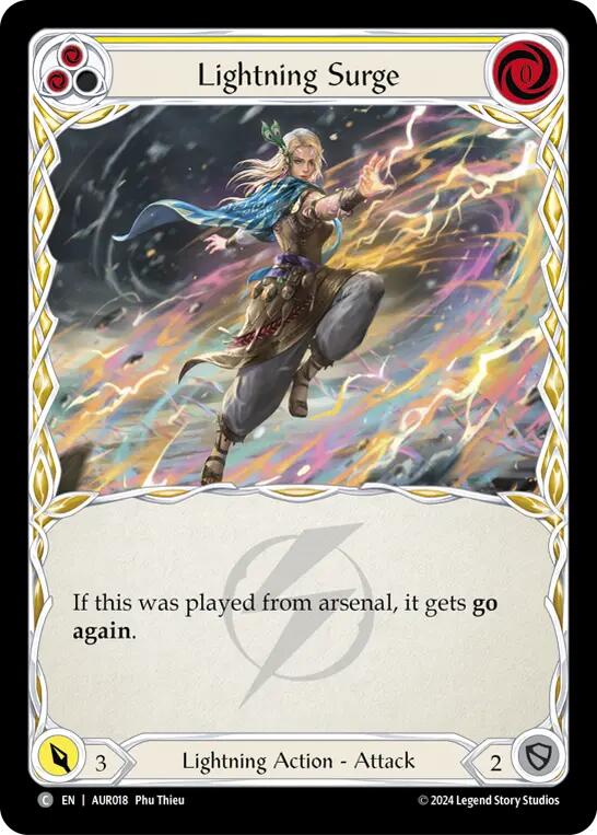 Lightning Surge (Yellow) [AUR018] (1st Strike) | Card Merchant Takapuna