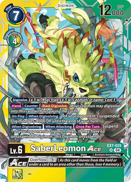 SaberLeomon ACE [EX7-029] [Digimon LIBERATOR] | Card Merchant Takapuna